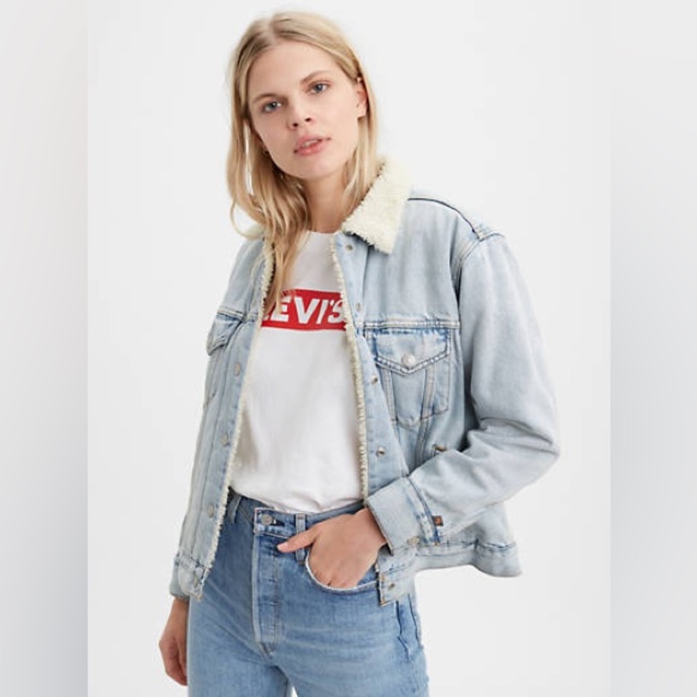 NWOT Levi’s SHERPA TRUCKER JACKET WITH JACQUARD™ BY GOOGLE - S